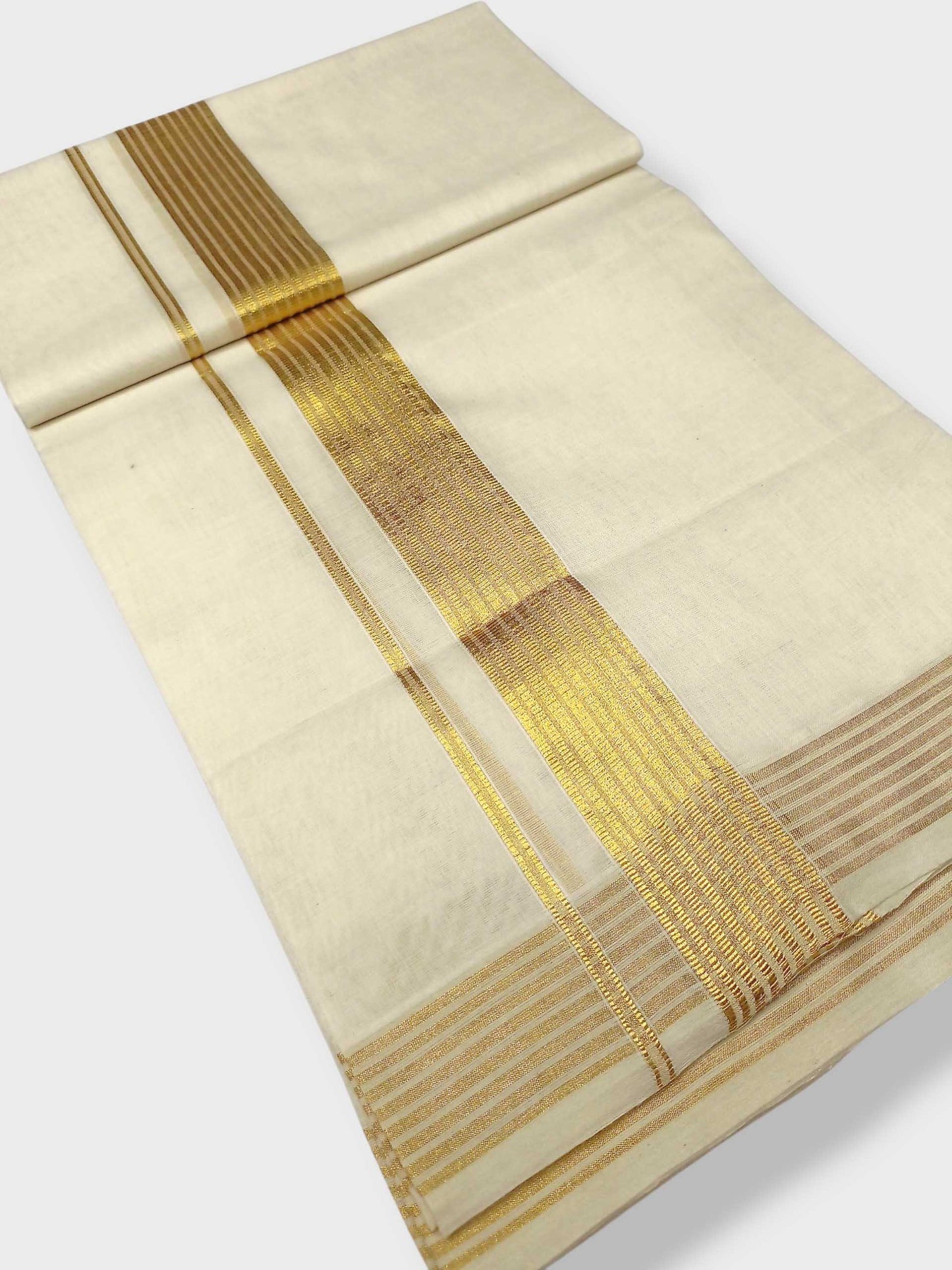 Premium Wedding Handloom Balaramapuram Unaakupaavu Kasavu Mundu for Men