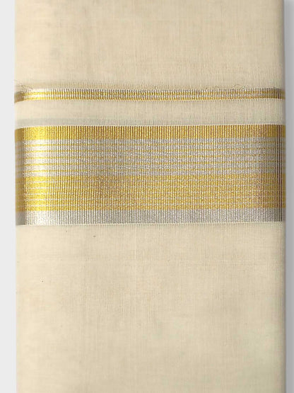 Premium Wedding Handloom Balaramapuram Unaakupaavu Kasavu Mundu for Men