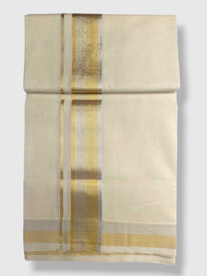 Premium Wedding Handloom Balaramapuram Unaakupaavu Kasavu Mundu for Men