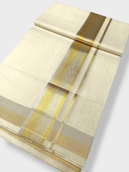 Premium Wedding Handloom Balaramapuram Unaakupaavu Kasavu Mundu for Men