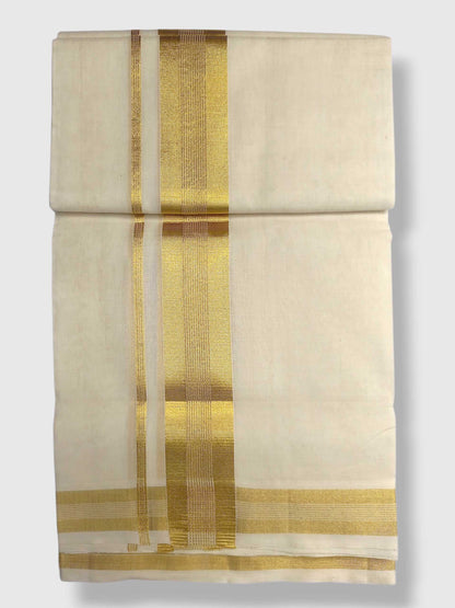 Premium Wedding Handloom Balaramapuram Unaakupaavu Kasavu Mundu for Men