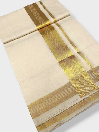 Premium Wedding Handloom Balaramapuram Unaakupaavu Kasavu Mundu for Men