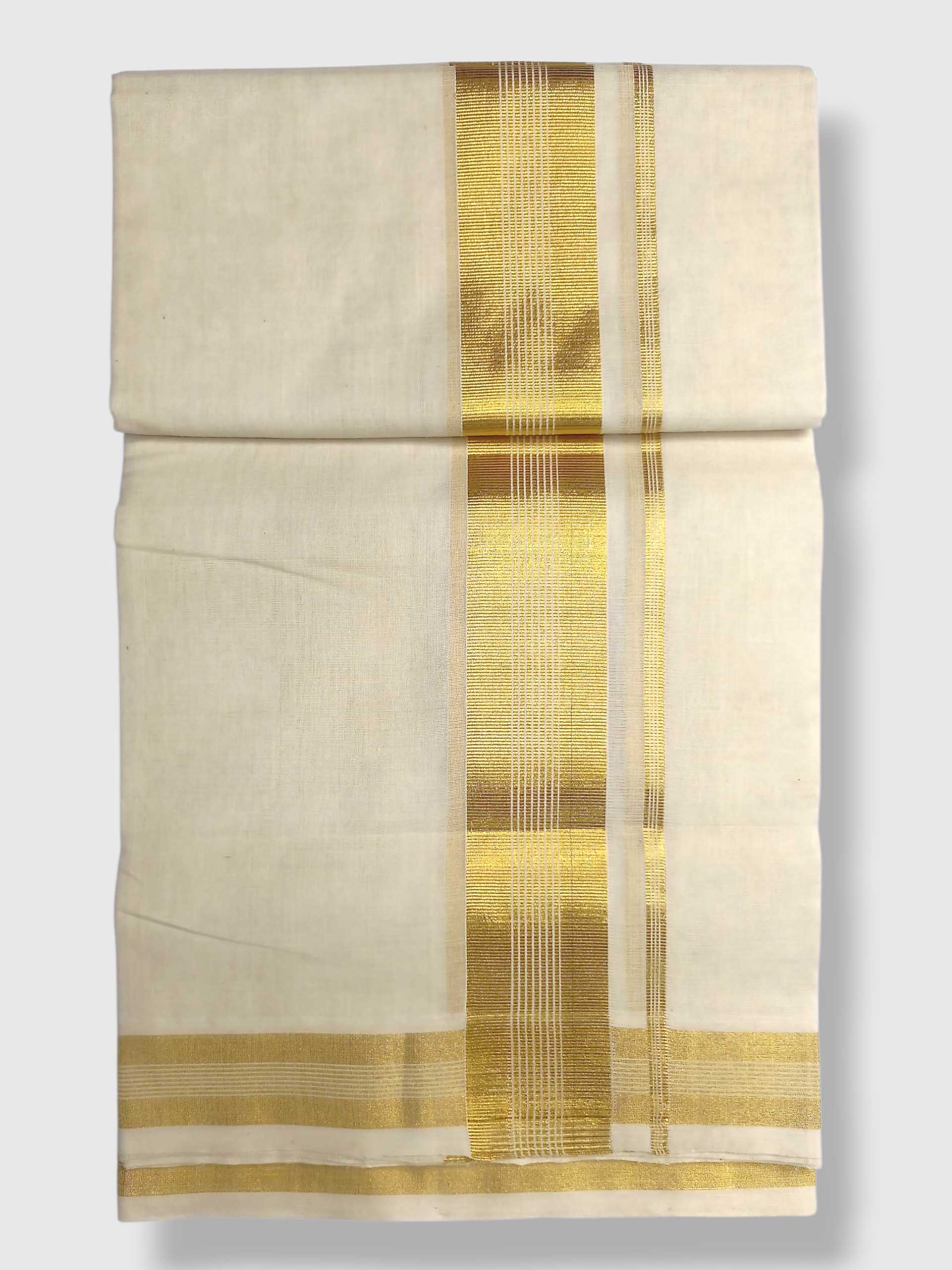 Premium Wedding Handloom Balaramapuram Unaakupaavu Kasavu Mundu for Men