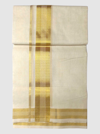 Premium Wedding Handloom Balaramapuram Unaakupaavu Kasavu Mundu for Men