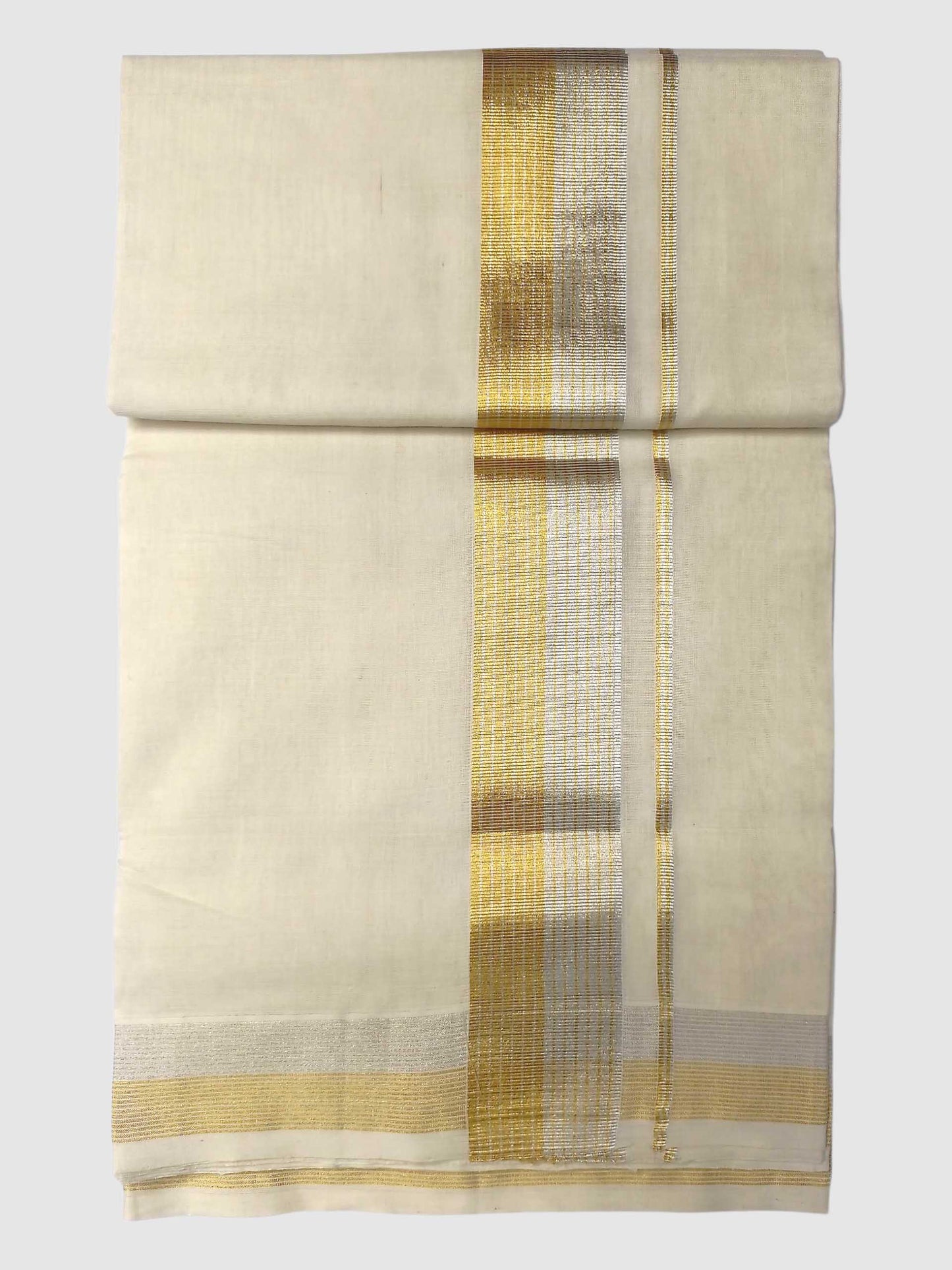 Premium Wedding Handloom Balaramapuram Unaakupaavu Kasavu Mundu for Men