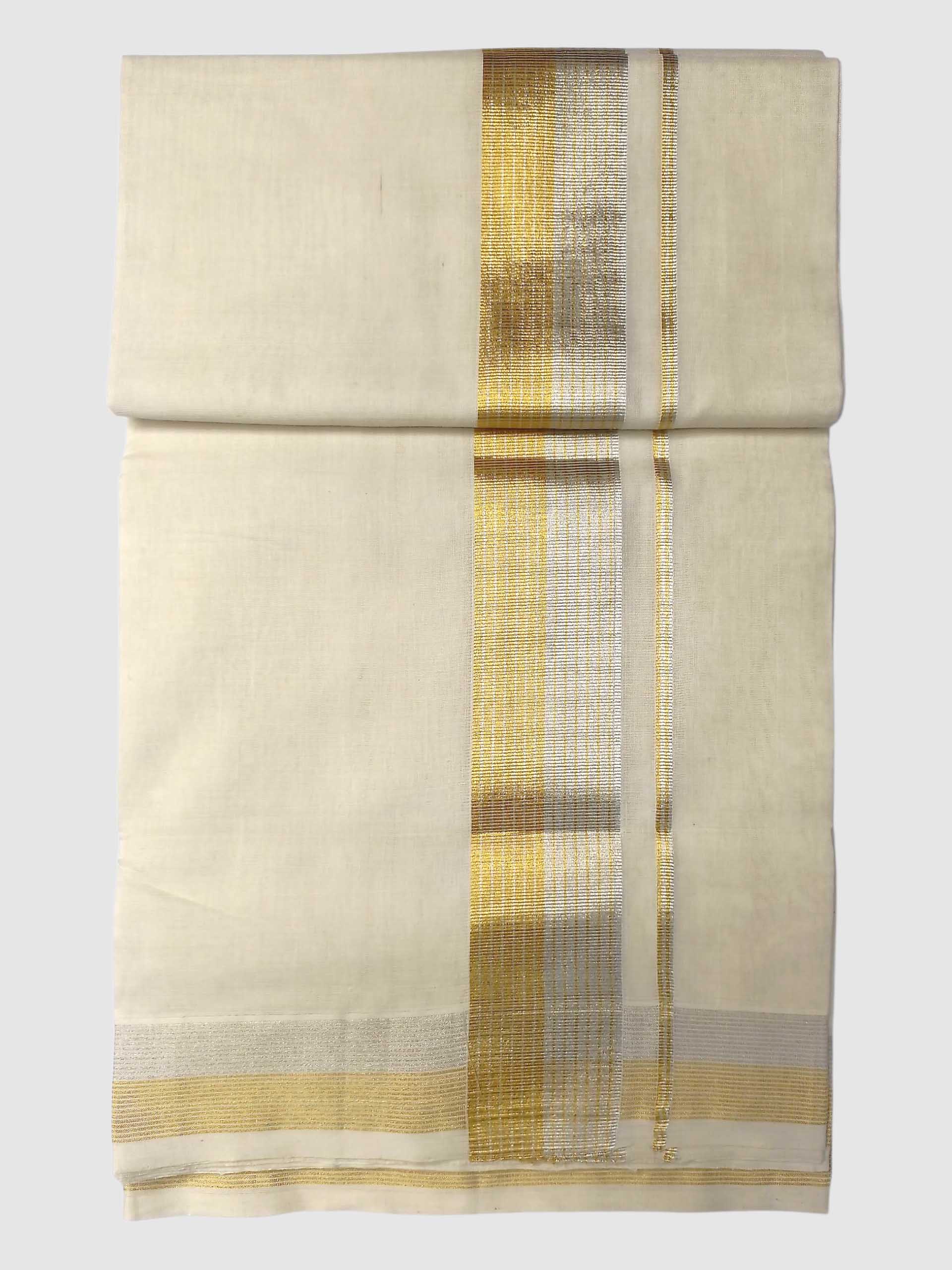 Premium Wedding Handloom Balaramapuram Unaakupaavu Kasavu Mundu for Men