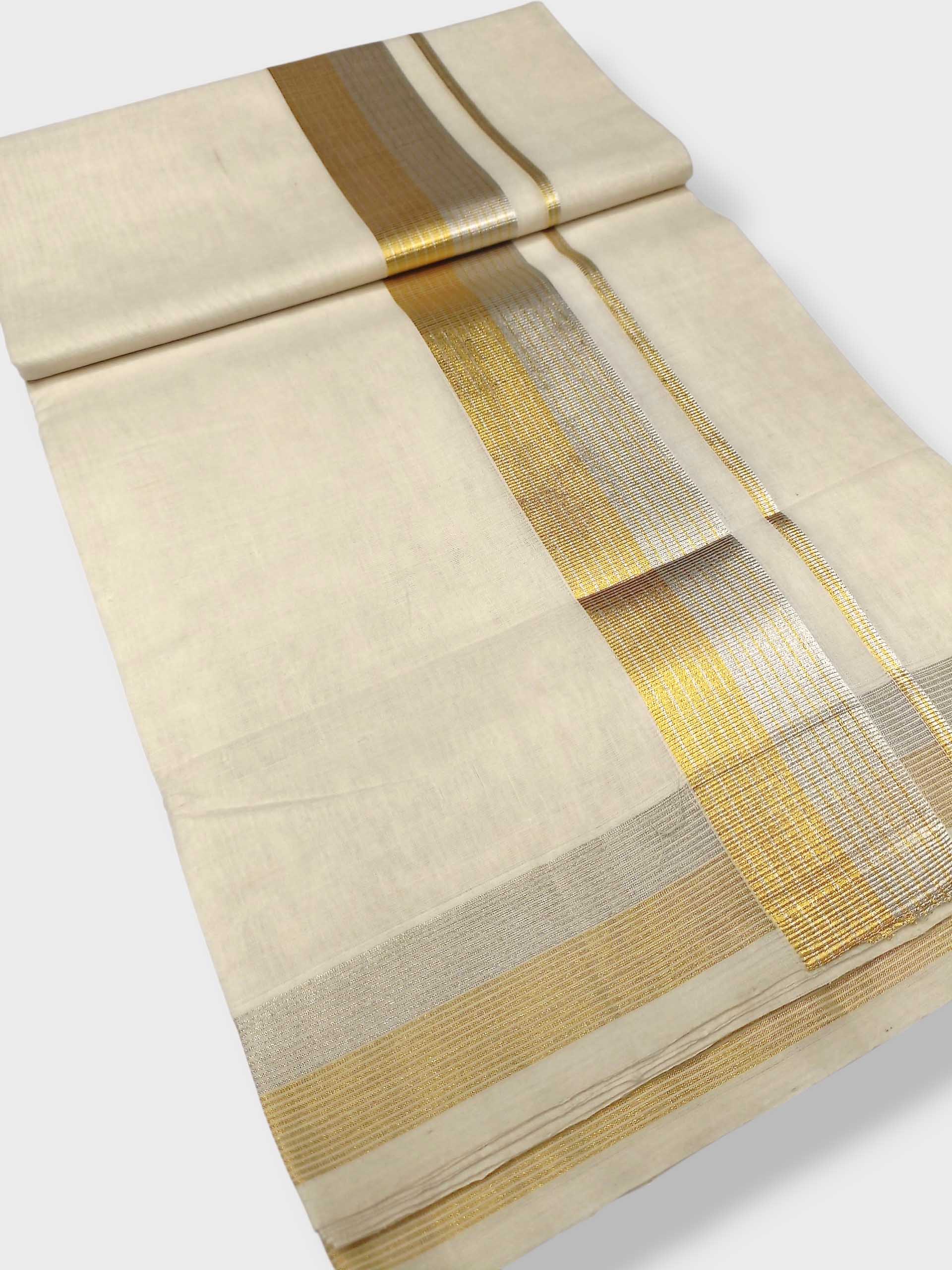 Premium Wedding Handloom Balaramapuram Unaakupaavu Kasavu Mundu for Men