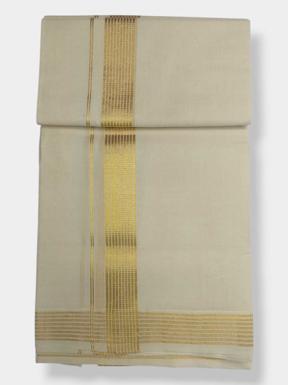 Premium Wedding Handloom Balaramapuram Unaakupaavu Kasavu Mundu for Men