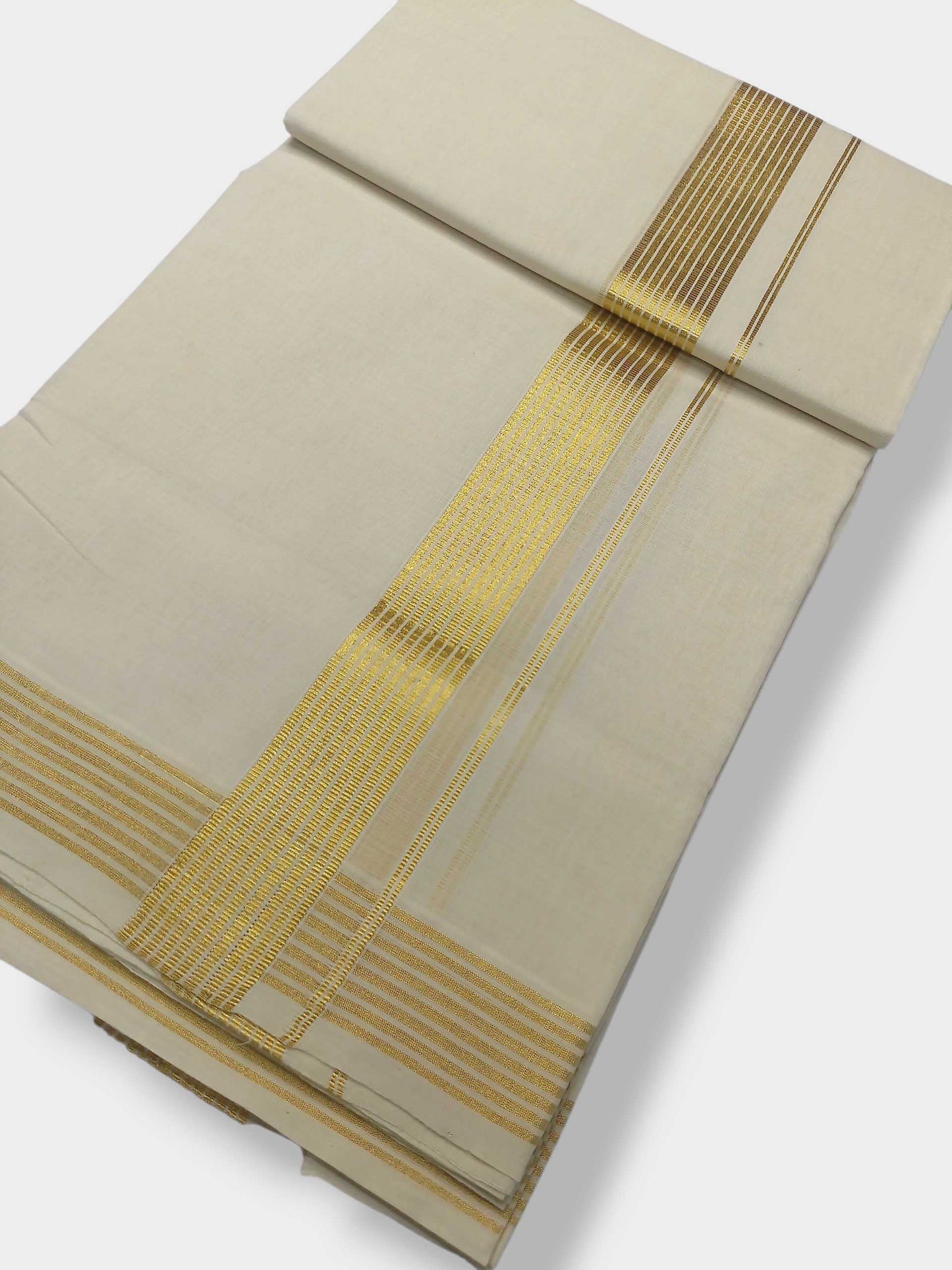 Premium Wedding Handloom Balaramapuram Unaakupaavu Kasavu Mundu for Men