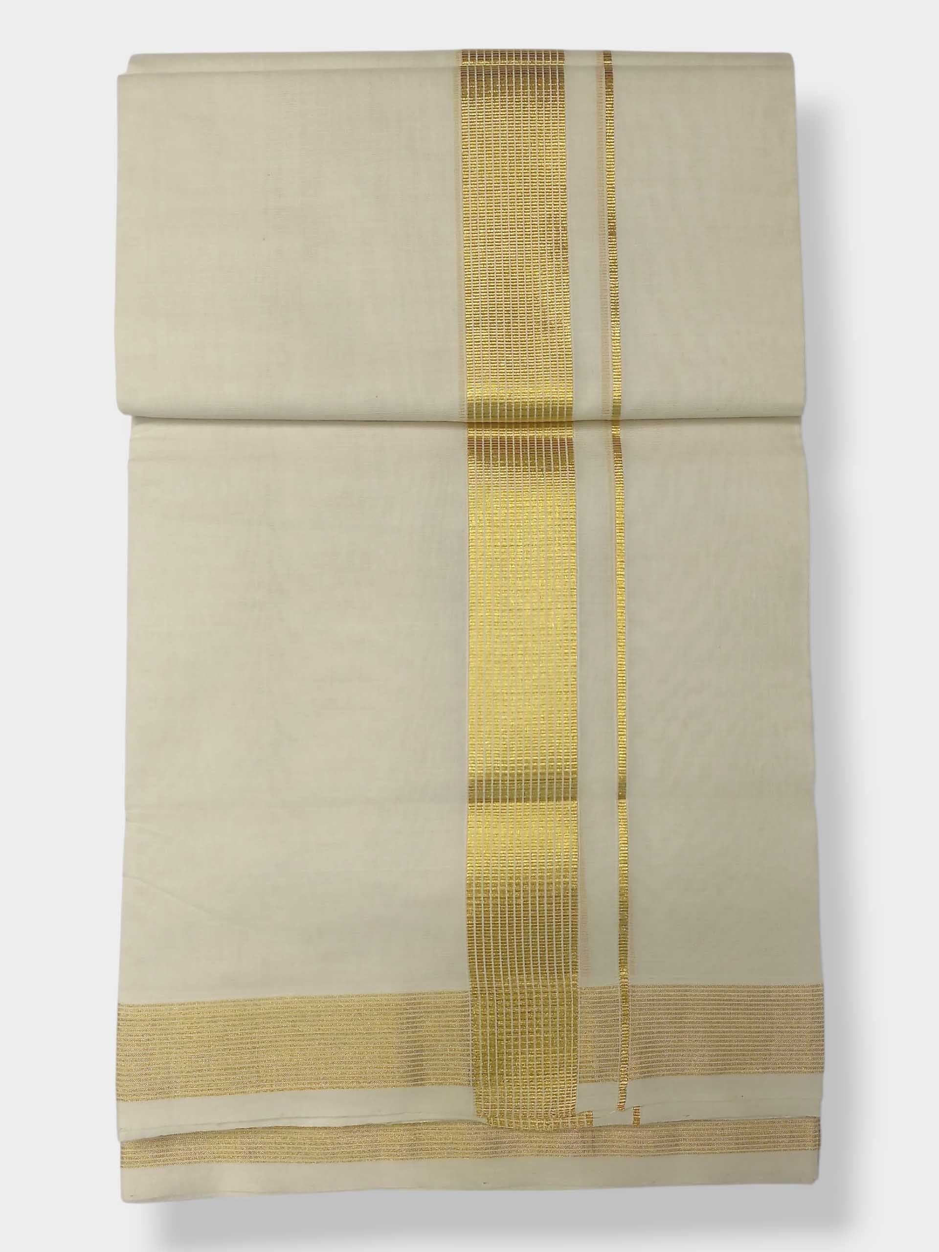 Premium Wedding Handloom Balaramapuram Unaakupaavu Kasavu Mundu for Men