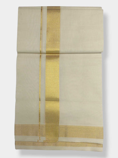 Premium Wedding Handloom Balaramapuram Unaakupaavu Kasavu Mundu for Men