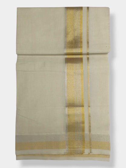 Premium Wedding Handloom Balaramapuram Unaakupaavu Kasavu Mundu for Men