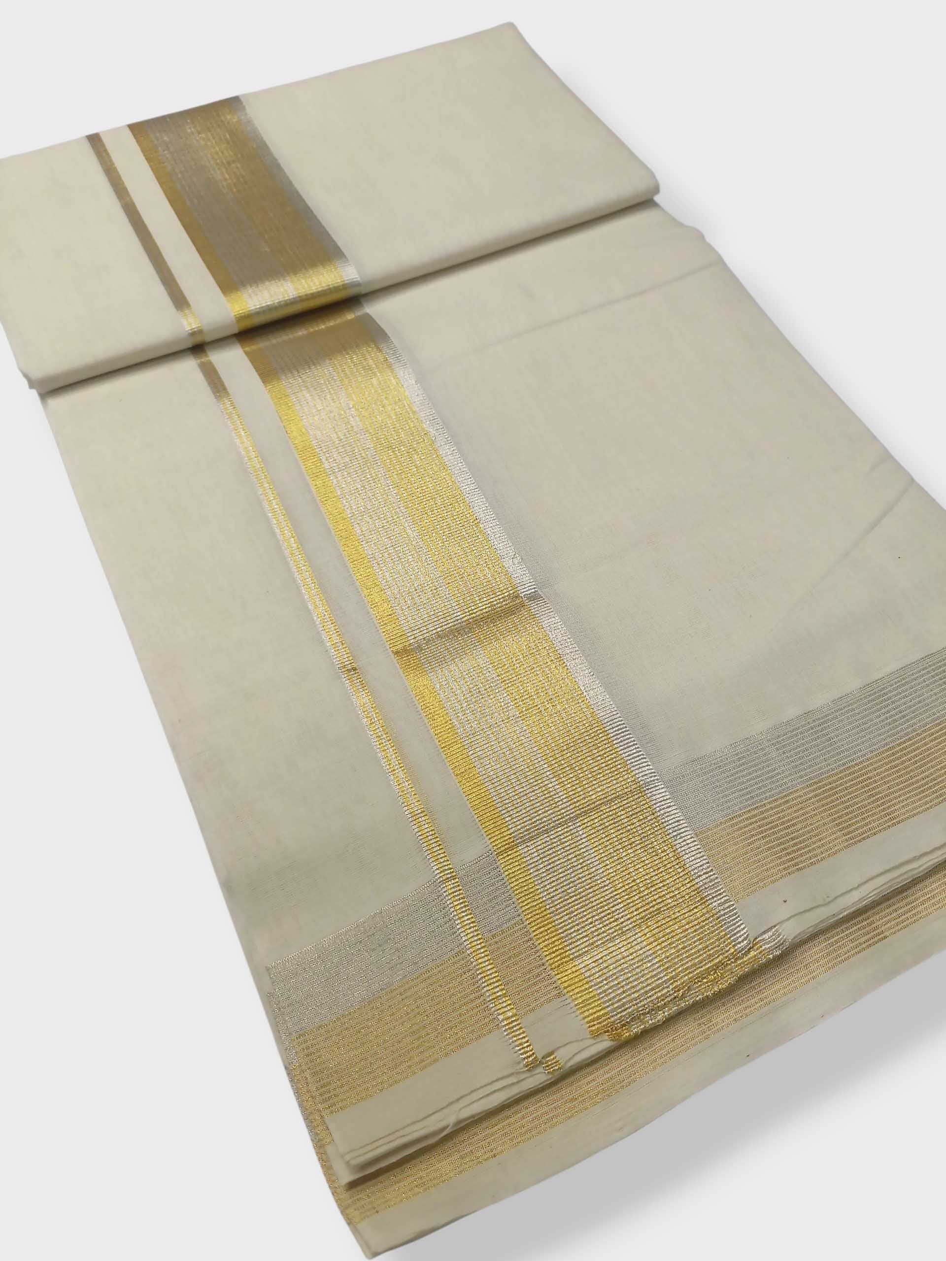 Premium Wedding Handloom Balaramapuram Unaakupaavu Kasavu Mundu for Men