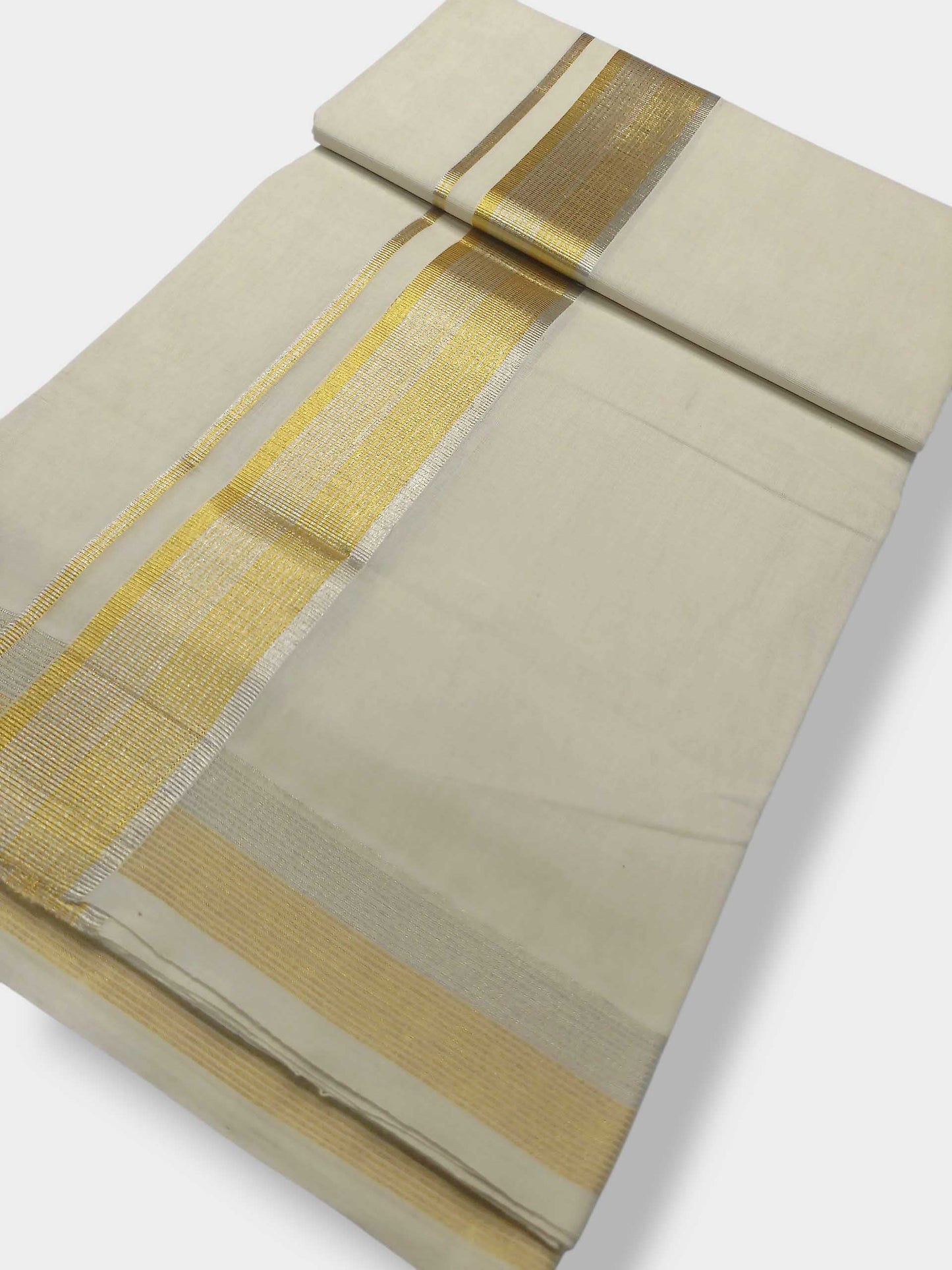 Premium Wedding Handloom Balaramapuram Unaakupaavu Kasavu Mundu for Men