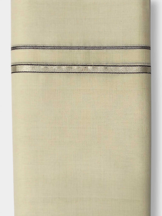 Premium Wedding Handloom Balaramapuram Unaakupaavu Kasavu Mundu for Men