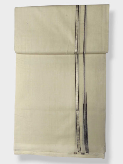 Premium Wedding Handloom Balaramapuram Unaakupaavu Kasavu Mundu for Men