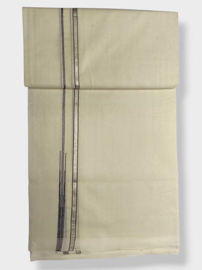 Premium Wedding Handloom Balaramapuram Unaakupaavu Kasavu Mundu for Men