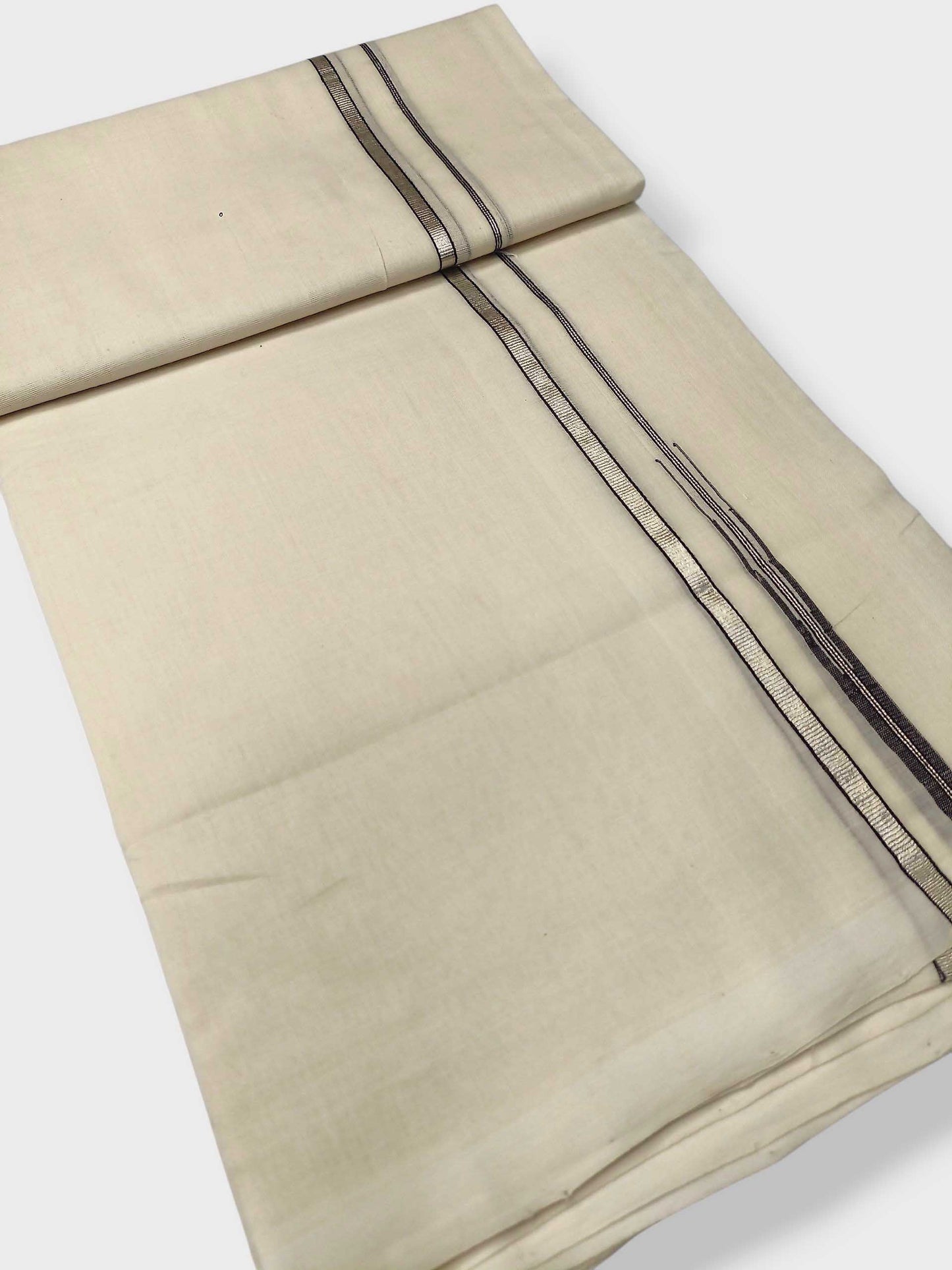 Premium Wedding Handloom Balaramapuram Unaakupaavu Kasavu Mundu for Men