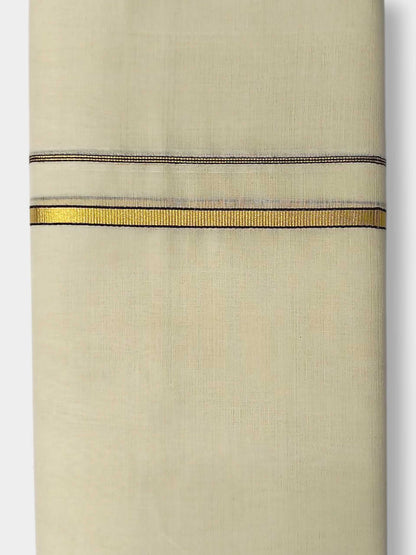 Premium Wedding Handloom Balaramapuram Unaakupaavu Kasavu Mundu for Men