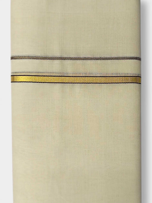 Premium Wedding Handloom Balaramapuram Unaakupaavu Kasavu Mundu for Men