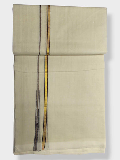 Premium Wedding Handloom Balaramapuram Unaakupaavu Kasavu Mundu for Men