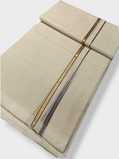 Premium Wedding Handloom Balaramapuram Unaakupaavu Kasavu Mundu for Men