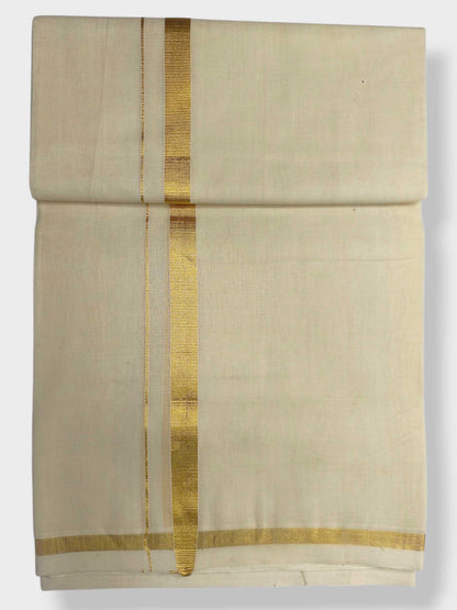 Premium Wedding Handloom Balaramapuram Unaakupaavu Kasavu Mundu for Men