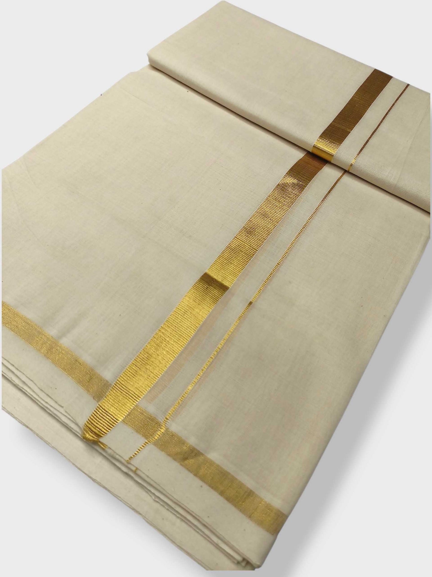 Premium Wedding Handloom Balaramapuram Unaakupaavu Kasavu Mundu for Men
