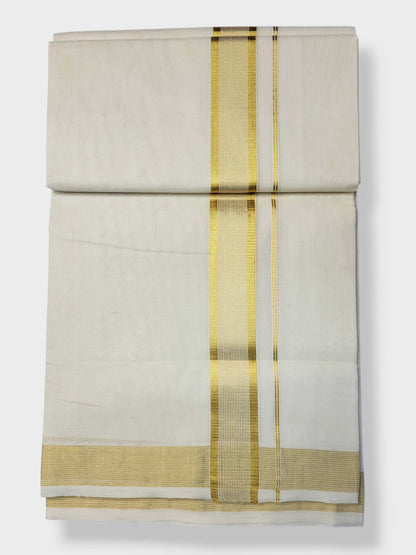 Keraloom Kasavu Balaramapuram Unakkupaavu Handloom Mundu(120*120) with Kasavu Design Border