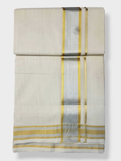 Keraloom Kasavu Balaramapuram Unakkupaavu Handloom Mundu(120*120) with Kasavu Design Border