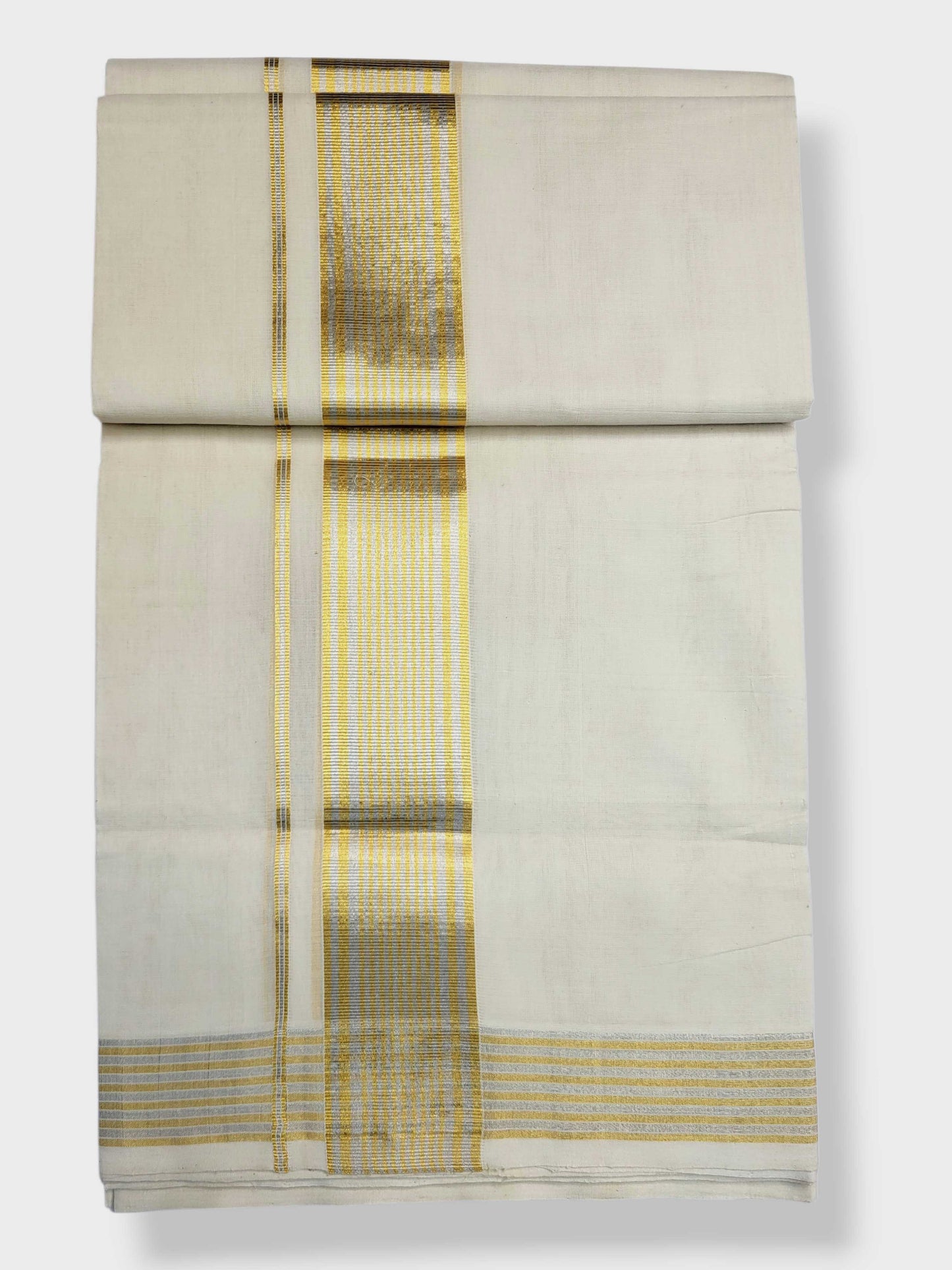 Keraloom Kasavu Balaramapuram Unakkupaavu Handloom Mundu(120*120) with Kasavu Design Border