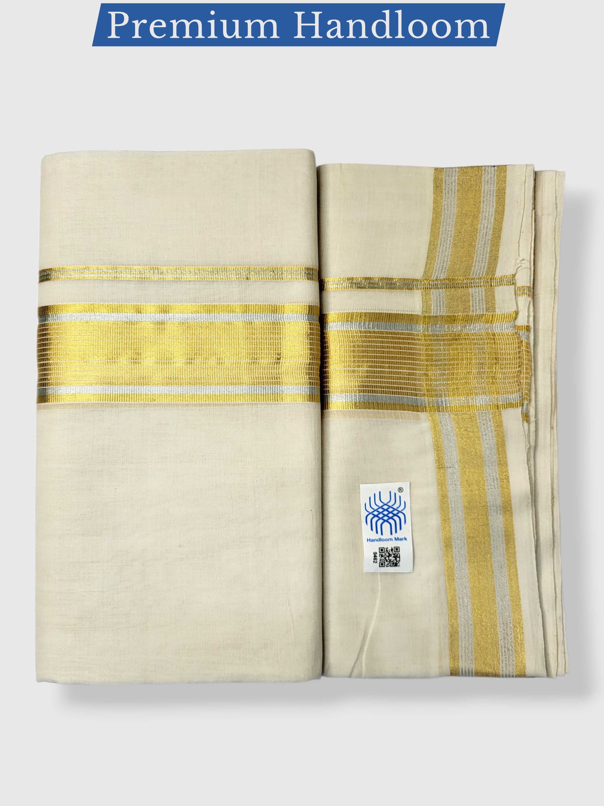 Premium Wedding Handloom Balaramapuram Unaakupaavu Kasavu Mundu for Men