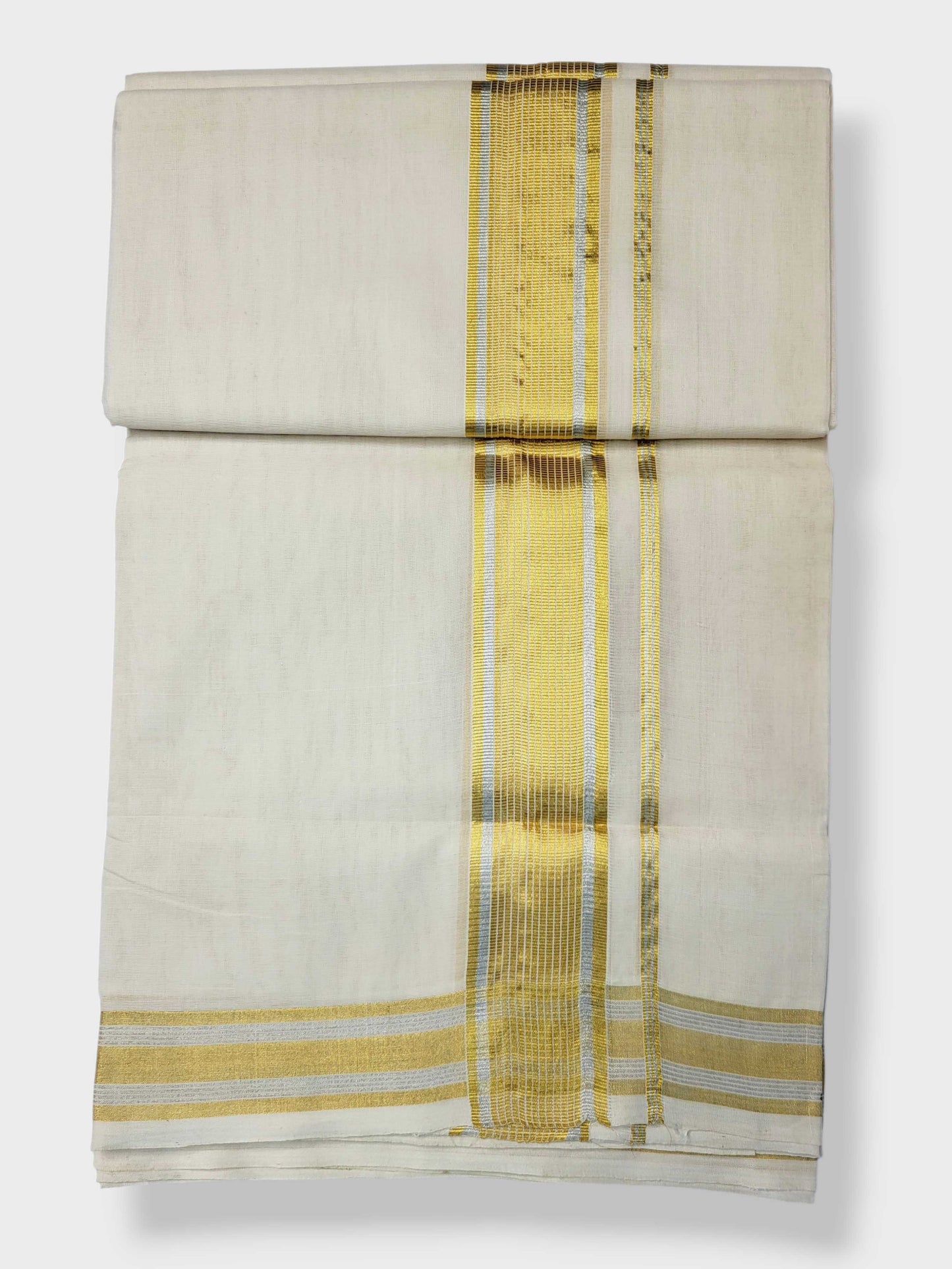 Keraloom Kasavu Balaramapuram Unakkupaavu Handloom Mundu(120*120) with Kasavu Design Border