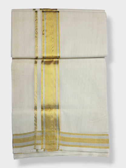 Keraloom Kasavu Balaramapuram Unakkupaavu Handloom Mundu(120*120) with Kasavu Design Border