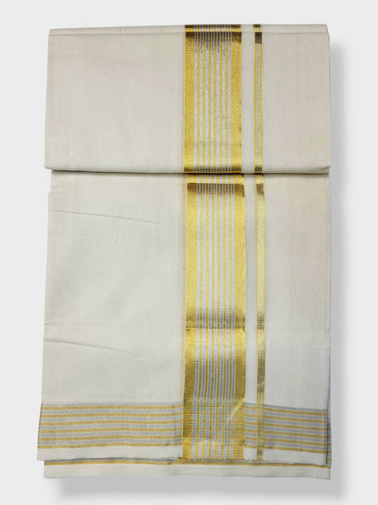 Keraloom Kasavu Balaramapuram Unakkupaavu Handloom Mundu(120*120) with Kasavu Design Border