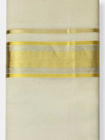Keraloom Kasavu Balaramapuram Unakkupaavu Handloom Mundu(120*120) with Kasavu Design Border