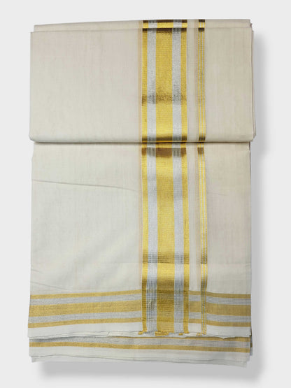 Keraloom Kasavu Balaramapuram Unakkupaavu Handloom Mundu(120*120) with Kasavu Design Border