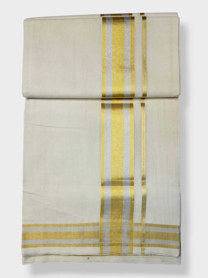 Keraloom Kasavu Balaramapuram Unakkupaavu Handloom Mundu(120*120) with Kasavu Design Border