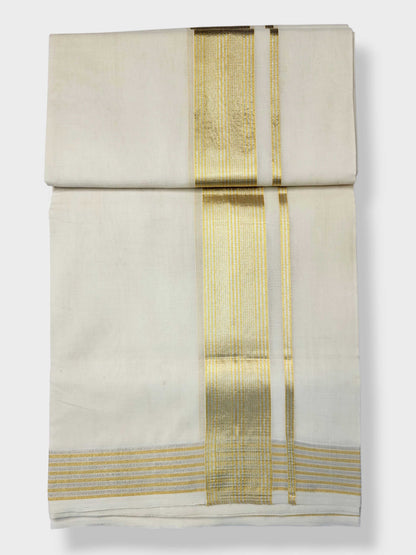 Keraloom Kasavu Balaramapuram Unakkupaavu Handloom Mundu(120*120) with Kasavu Design Border