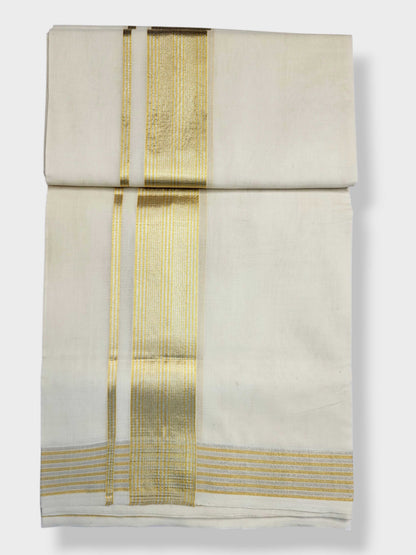 Keraloom Kasavu Balaramapuram Unakkupaavu Handloom Mundu(120*120) with Kasavu Design Border