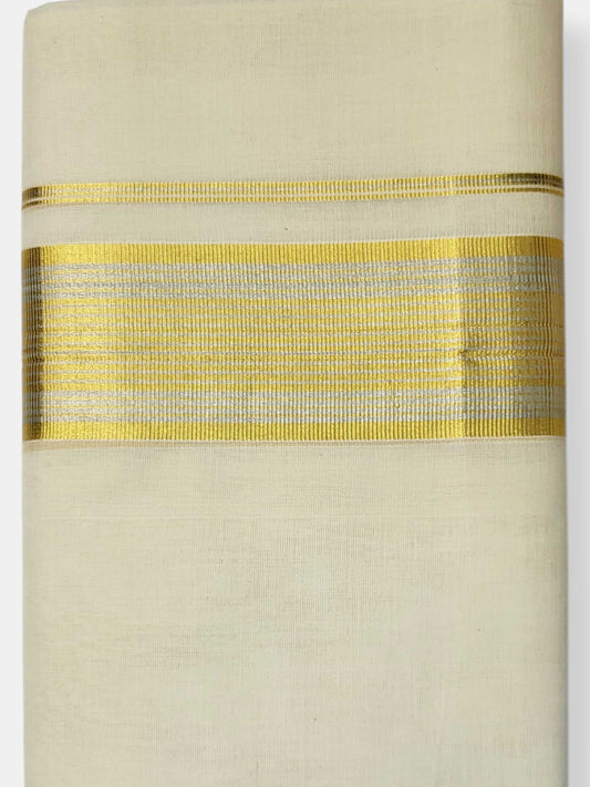 Keraloom Kasavu Balaramapuram Unakkupaavu Handloom Mundu(120*120) with Kasavu Design Border