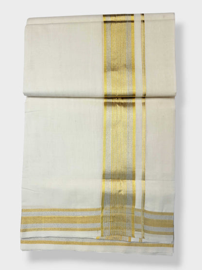 Keraloom Kasavu Balaramapuram Unakkupaavu Handloom Mundu(120*120) with Kasavu Design Border
