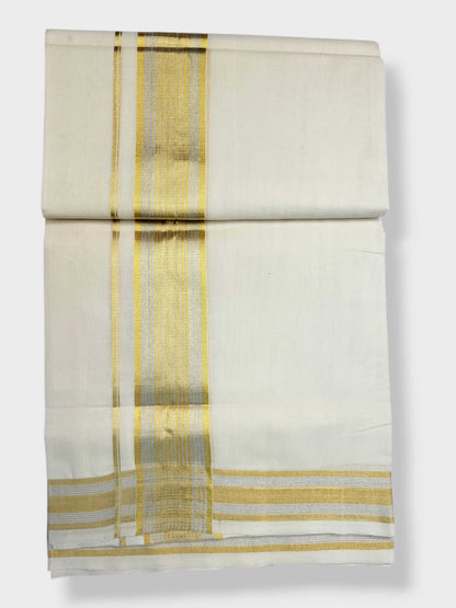 Keraloom Kasavu Balaramapuram Unakkupaavu Handloom Mundu(120*120) with Kasavu Design Border