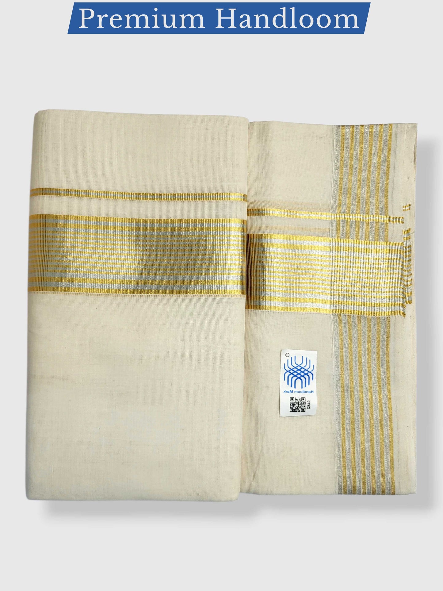 Premium Wedding Handloom Balaramapuram Unaakupaavu Kasavu Mundu for Men