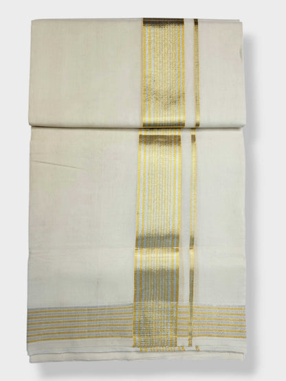 Keraloom Kasavu Balaramapuram Unakkupaavu Handloom Mundu(120*120) with Kasavu Design Border