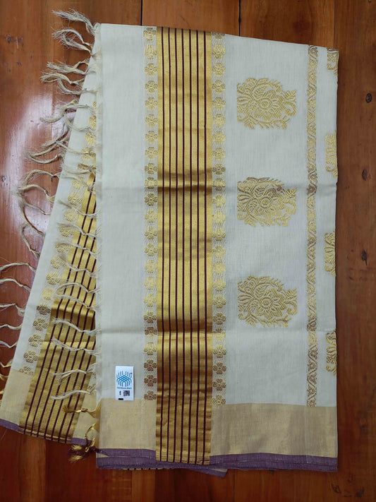 Kuthampully Handloom Kasavu Saree