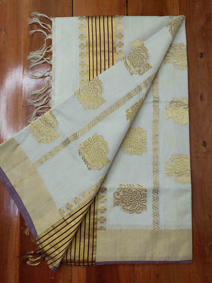 Kuthampully Handloom Kasavu Saree