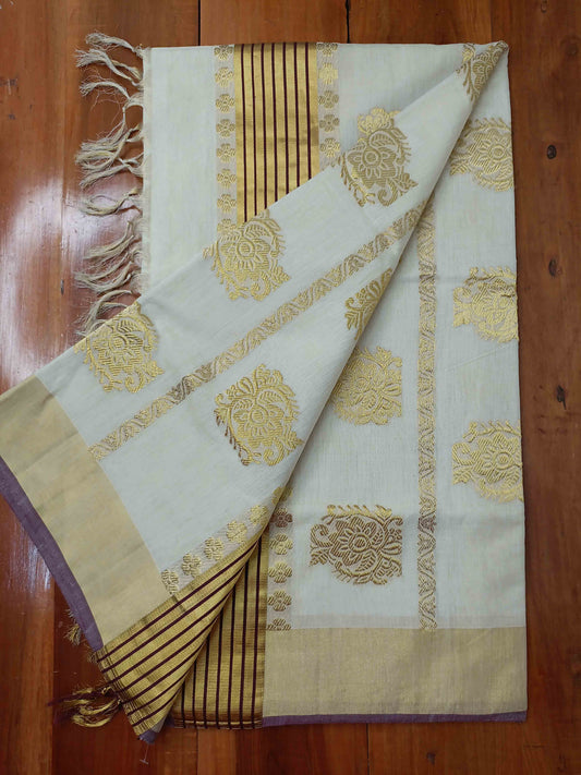 Kuthampully Handloom Kasavu Saree