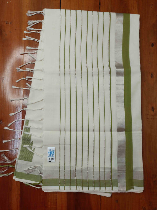 Kuthampully Handloom Kasavu Saree