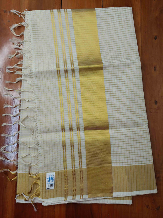 Kuthampully Handloom Kasavu Saree